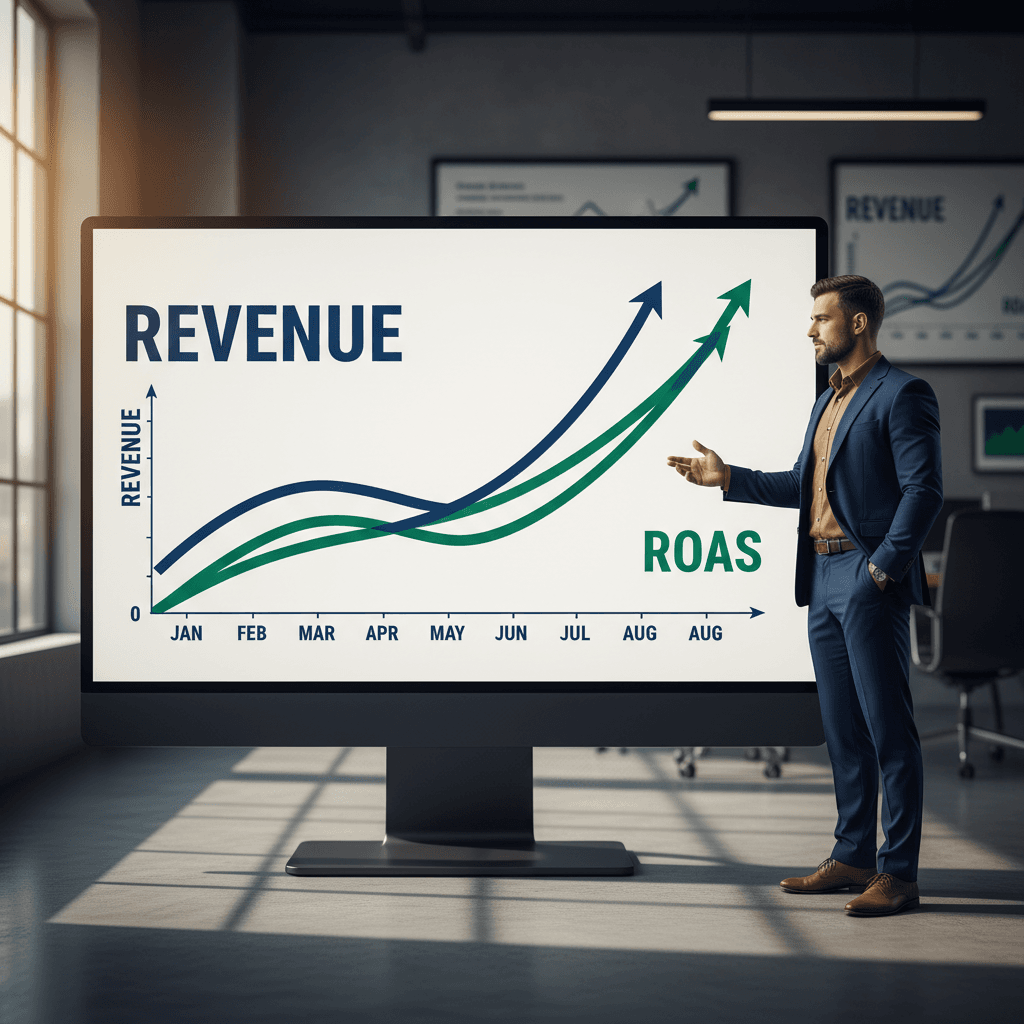 Revenue and ROAS scaling performance tracking